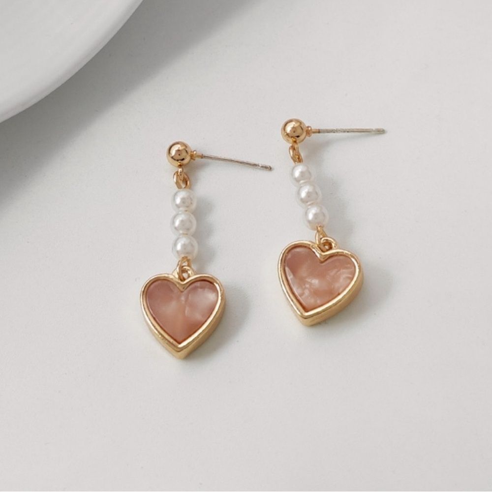 Heart  drop earrings  #863